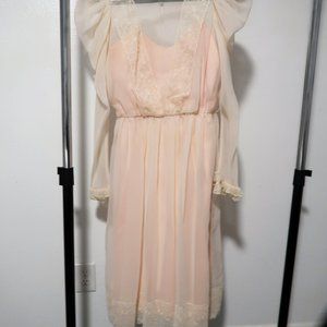 Vintage The Gilberts For Tally Lace Dress Peach